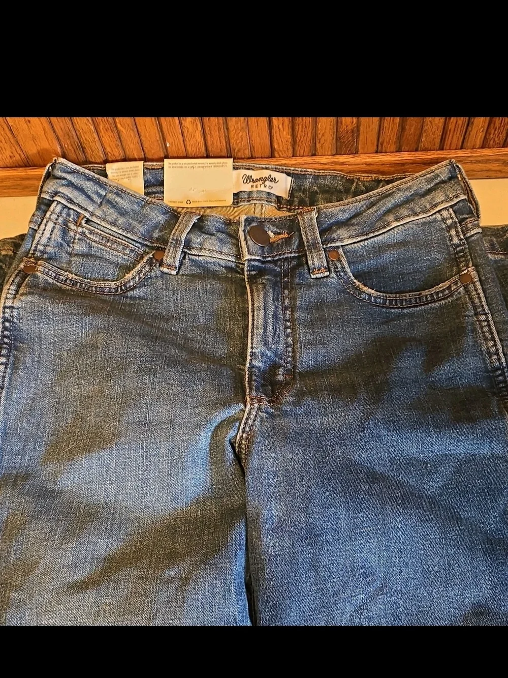 Wrangler Retro Bailey High-Rise Flare Jeans in Dark Blue Denim 26×30